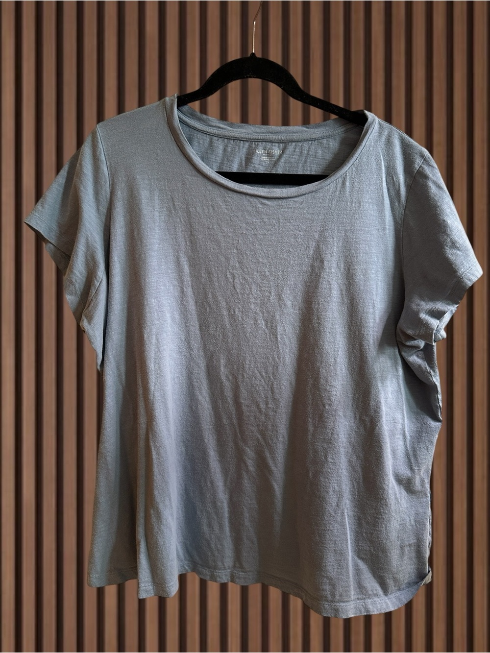 Eileen Fisher Light Blue Short-Sleeve Crewneck Tee
